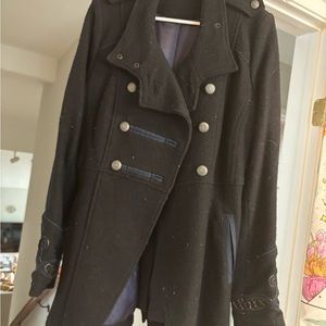 Free People Double Breasted Military Pea Coat